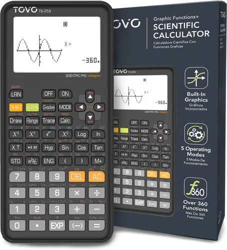 Vista 10 de CATIGA Calculadora científica SS-991EX con 550 funciones avanzadas, funciona con energía solar y por batería, multifunción, matemáticas de escuela