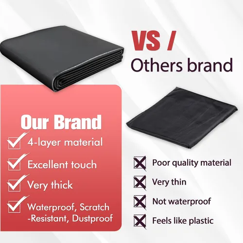 Vista 7 de Funda para mesa de billar de 7 pies con cepillo para mesa de billar, fundas de cuero impermeable para exteriores, para proteger la mesa de billar