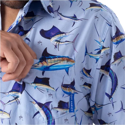 Vista 4 de Guy Harvey Camisa tejida de manga corta estampada para hombre