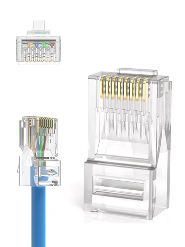 Vista 3 de CableCreation Conectores RJ45 Cat6, paquete de 10 extremos RJ45 Cat6, cable
