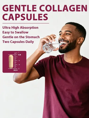 Vista 6 de Péptidos de colágeno múltiple para mujeres y hombres, hidrolizados, tipos I, II, III, V, X, biotina, queratina, ácido hialurónico, VC, zinc, selenio