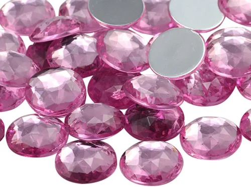 Vista 16 de Joyas de diamantes de imitación acrílicos redondos con parte trasera plana de 0.709 in, adornos de gemas de plástico para cosplay, disfraces