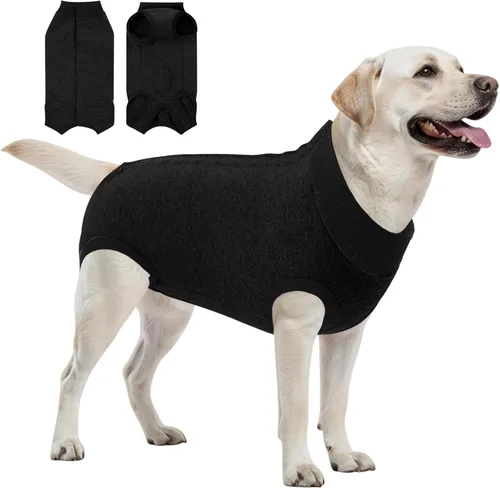 Vista 22 de SAWMONG Traje de recuperación para perros, hembras y machos, transpirable, traje corporal para perro después de una cirugía, esterilización Avión