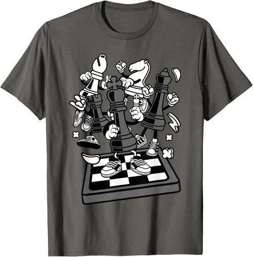 Vista 86 de Figura cómica Camiseta de tablero de ajedrez jugador de ajedrez Azul Marino