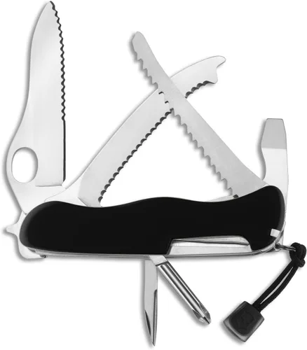 Vista 2 de Victorinox Swiss Army, herramienta de rescate, navaja de bolsillo con funda Negro