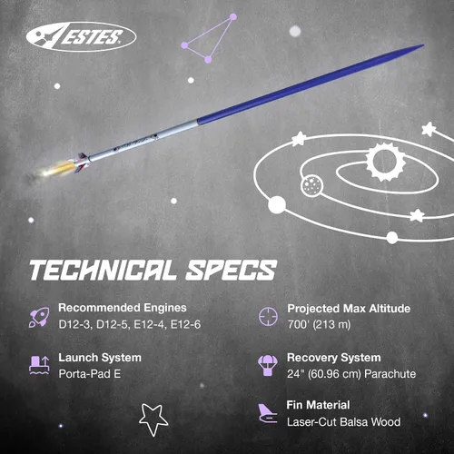 Vista 5 de Estes 1295 Mean Machine - Kit de construcción de cohetes, kit avanzado de modelo de cohete volador para mayores de 10 años