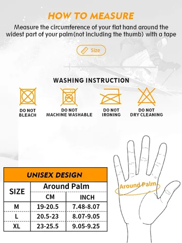 Vista 7 de TRENDOUX Guantes de invierno para hombre y mujer, 3M Thinsulate, cálidos, térmicos, impermeables, guantes de esquí