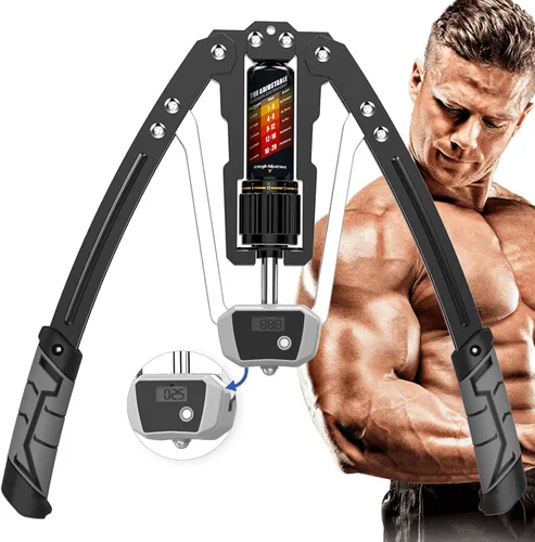 Vista 10 de EAST MOUNT - Ejercitador de brazo giratorio ajustable de 10 a 199 kg de potencia hidráulica, expansor de pecho para casa, equipo de entrenamiento