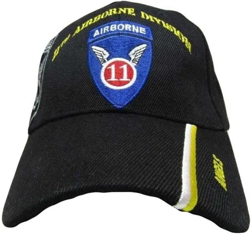 Vista 5 de Fitted Hats for Men Baseball Cap - Adjustable Baseball Caps for Men US Army 11th Airborne Division Angels Black Shadow Embroidered 576