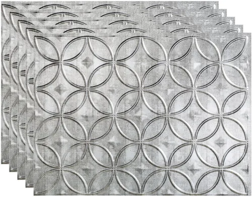 Vista 19 de FASÄDE Anillos Panel de Revestimiento Decorativo de Vinilo de 18 x 24 pulgadas en Bronce Argent (Paquete de 5)