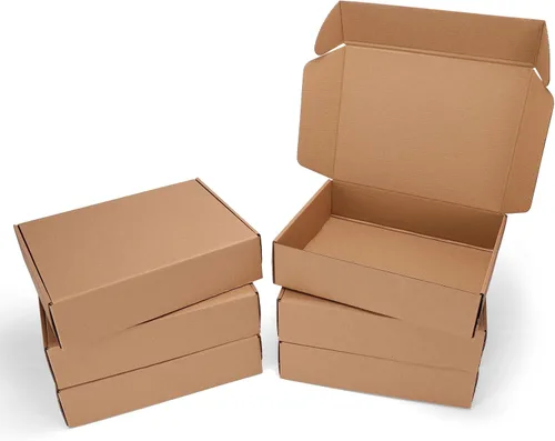 Vista 16 de Cajas de envío pequeñas de 9 x 6 x 2 pulgadas, juego de 6 cajas de Marrón