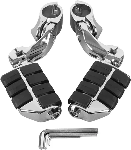 Vista 21 de TCT-MOTORPARTS Estriberas de pie de carretera de montaje largo para Harley Electra Glide, todo con protectores de motor de 1-1/4 pulgadas 1.25 Negro