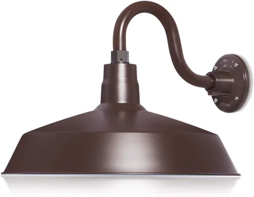 Vista 24 de 17 pulgadas. RLM Warehouse - Pantalla con brazo de cuello de cisne y bombilla Led A19 5000K de 9W