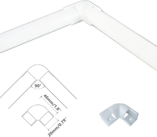Vista 7 de THMOOTHER Paquete de 20 tiras LED en forma de V de 3.3 pies, sistema de difusor de canal de aluminio, cubierta lechosa extruida con conector