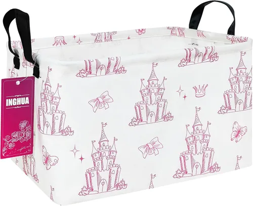 Vista 14 de Cesta de almacenamiento rectangular de tela con organizador de tela para juguetes, libros, ropa, regalos, mascotas - Perfecta para el hogar Rec