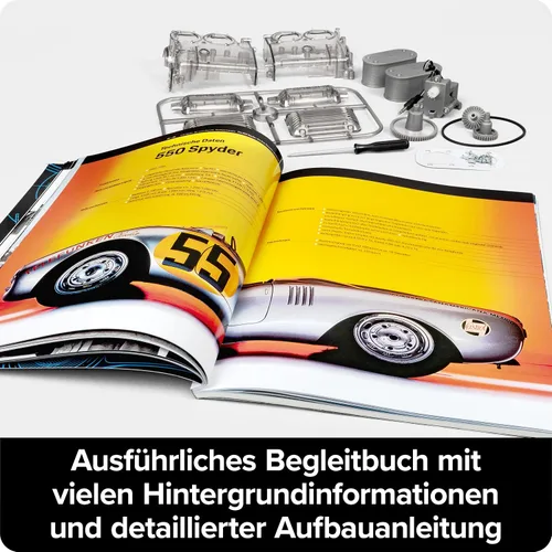 Vista 4 de Franzis Porsche Carrera Racing Motor Modelo Kit con Libro de Coleccionista