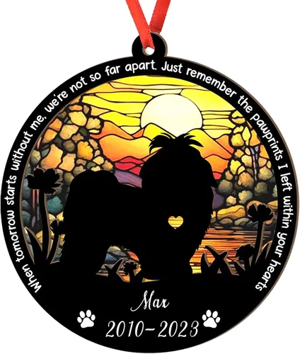 Vista 92 de Adorno personalizado para atrapasoles de sabueso afgano, adorno de Navidad de sabueso afgano – Regalo para perro amante, sabueso afgano