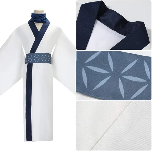 Vista 3 de Cos-Love Jujutsu Kaisen Cosplay Ryomen Sukuna Disfraz de Halloween Fiesta Kimono Blanco Traje para Hombres Mujeres