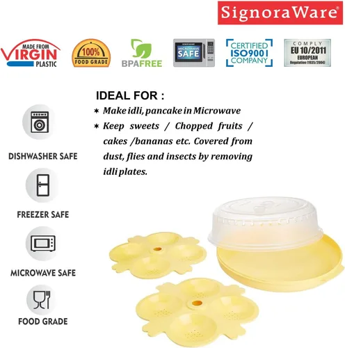 Vista 4 de Signoraware Big Idli Maker Amarillo Limón