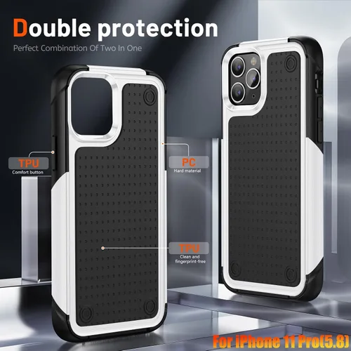 Vista 5 de Funda resistente para Apple iPhone 11 Pro de 5.8 pulgadas, 4 esquinas con bolsas de aire [protección contra caídas de 12 pies], agarre texturizado