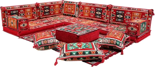 Vista 16 de arabicsofa Cojines de asiento de suelo de esquina con almohadas de respaldo – Juego de sofá modular de suelo estilo boho