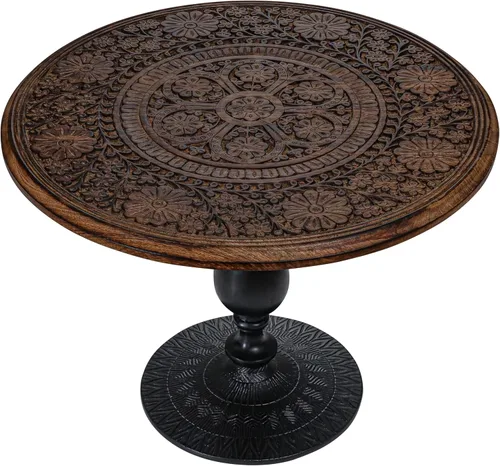 Vista 12 de Mesa de Acento Final Octagonal Estilo Granja, Mesa Lateral Rústica Mesitas de Noche para Sala de Estar, Dormitorio, Mesas de Centro Plegables
