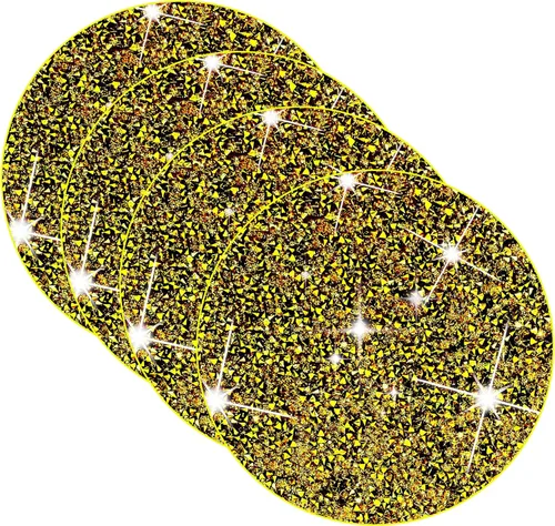 Vista 10 de Manteles Individuales Dorados Tapete Dorado Resistente al Calor Decoración de Diamante Triturado Decoración de Pedrería Decoraciones de Otoño
