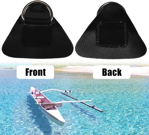 Vista 3 de X AUTOHAUX 4 Pcs D Ring Patch PVC Stainless Steel Triangle Shape D Ring Pad for Inflatable Boat Kayak Canoe Deck
