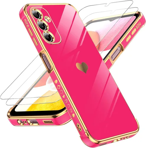 Vista 51 de LeYi Funda para Motorola-G 2025: Love Heart Plating Luxury, Negro