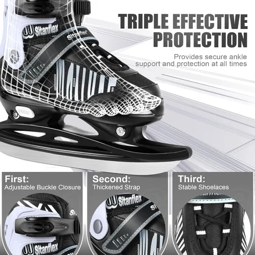 Vista 3 de Adjustable Ice Skates, Ice Skating Shoes for Outdoor and Rinks with Warm and Soft Lining