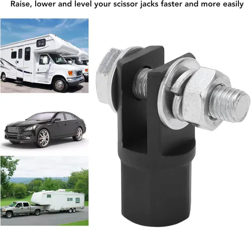 Vista 3 de Adaptador de gato de tijera, conector de tijera universal resistente a la corrosión de alta resistencia para remolque para RV para uso con llave