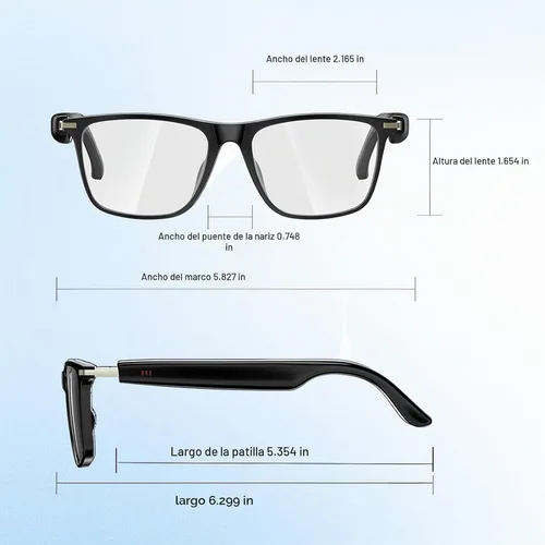 Vista 9 de Gafas Inteligentes de Traducción Ai con ChatGPT, Gafas Bluetooth con Traducción de 164+ Idiomas, Gafas Traductoras con Lentes de Cambio