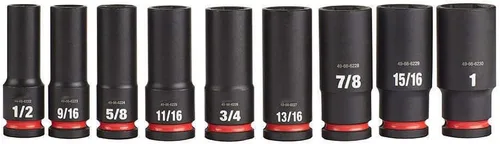 Vista 4 de Compatible con Milwaukee 49-66-7022 SHOCKWAVE Juego de llaves de vaso SAE de 6 puntos de 1/2 pulgada - 9 piezas - 2