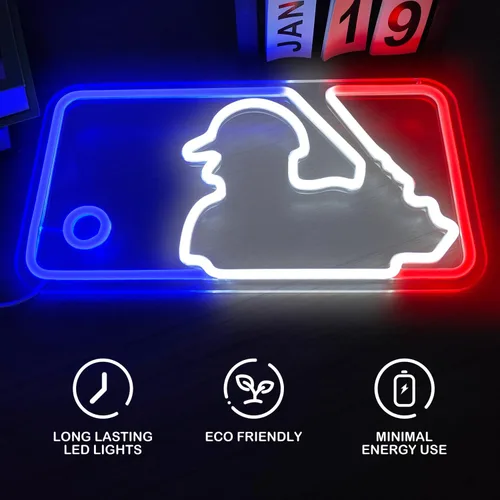 Vista 5 de Letreros de Neón de Béisbol Luces de Neón Letreros Luminosos para Pared Letreros LED Regulables para Dormitorio Habitación de Chicos Club Deportivo