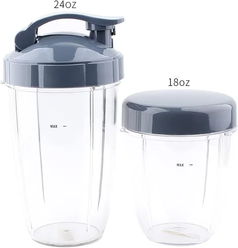 Vista 5 de Cuchilla de repuesto con tazas y tapas, compatible con NutriBullet 600W y 900W Blender