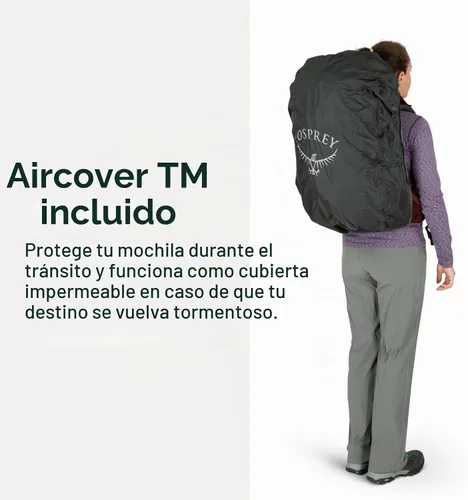 Vista 3 de Osprey Fairview Trek 50L Mochila de viaje para mujer, color azul jungla nocturna
