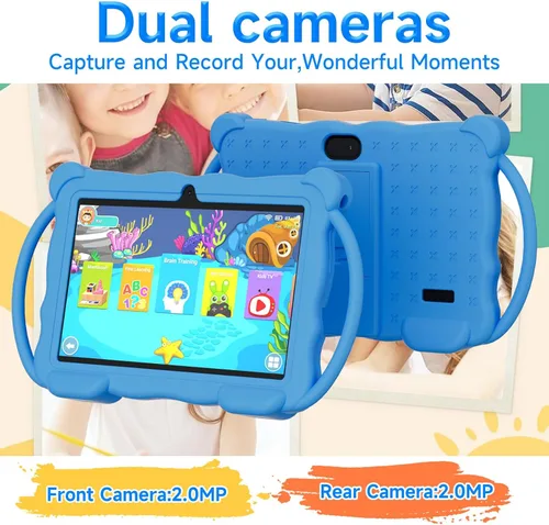 Vista 5 de Tableta para Niños de 7 Pulgadas Android 14.0 para Niños Pequeños, 4GB RAM 32GB ROM Bluetooth Pantalla IPS Google Play YouTube Control Parental