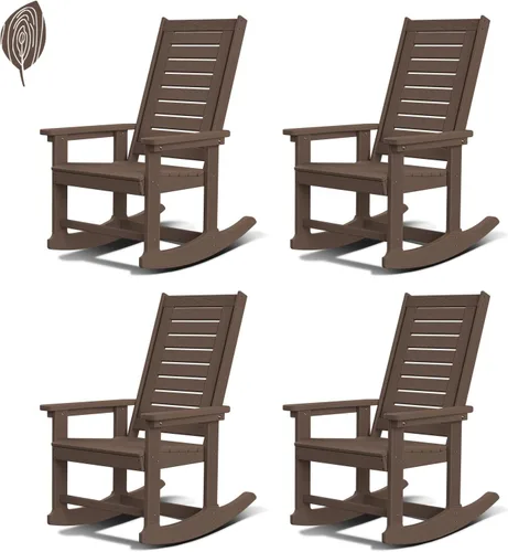 Vista 16 de GREENVINES Oversized Outdoor Rocking Chair, HDPE Rocker, Aqua