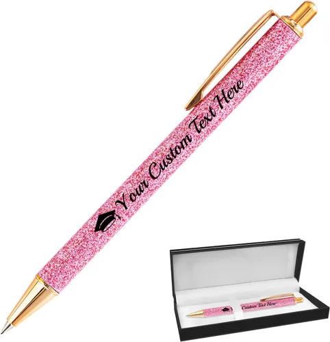 Vista 71 de Hasta 100 bolígrafos personalizados con nombre a granel, bolígrafo con purpurina de impresión personalizada, grabado gratis, texto con logotipo