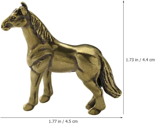 Vista 8 de Estatua china de Feng Shui de latón para decoración de caballos, escultura de caballo antigua para escultura de animales, coleccionables, decoración