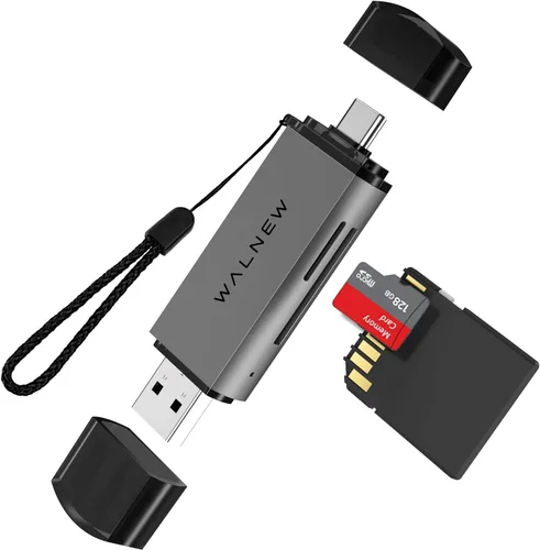 Vista 9 de Lector de tarjetas SD, WALNEW USB 3.0 y adaptador de tarjeta de memoria USB-C a SD/TF para Mac, MacBook, computadora/PC, laptop, iPad, teléfono