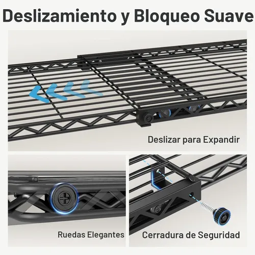 Vista 3 de VIPEK X1 - Perchero de ropa expandible resistente, ajustable de 2' a 3'5", con estantes ajustables y varillas para colgar, perchero de metal