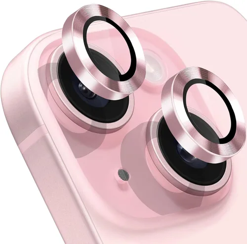 Vista 13 de Protector de lente de cámara compatible con iPhone 15 y 15 Plus, cubierta antiarañazos, protector de lente de vidrio templado 9H, protector de Negro