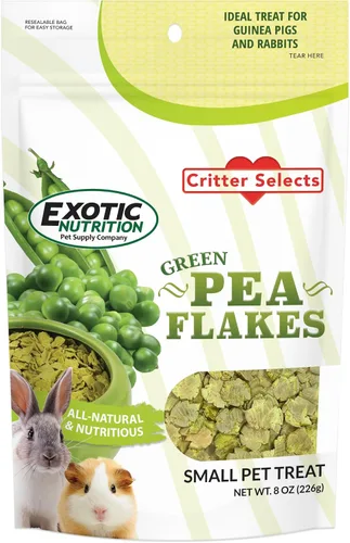 Vista 12 de Exotic Nutrition Copos de guisantes verdes (1 libra) – Golosina de verduras secas naturales saludables – para conejos, cobayas, hámsters