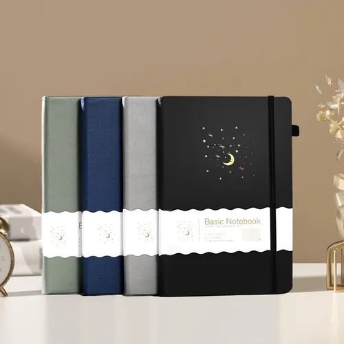Vista 6 de CAGIE Cuaderno rayado para trabajo, cuaderno de tapa dura para escribir, mujeres y hombres, diario para tomar notas con lazo para bolígrafo