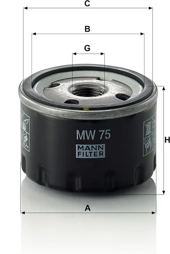 Vista 3 de Mann Filter Reemplazo del filtro de aceite giratorio MW 75 compatible con BMW i3 (2014-2021), i3s (2021)