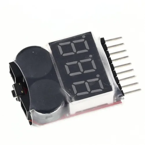 Vista 4 de 2 unids Zumbador de bajo voltaje Lipo Alarma Piezo Probador Comprobador Warner Saver Voltaje 1-8S Lipo Li-ion LiMn Li-Fe Monitor de batería