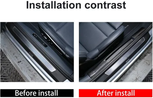 Vista 2 de YIWANG 100% de fibra de carbono real borde de la puerta Scuff Plate Insert Trim para Porsche 911 2019 2020 (interior)