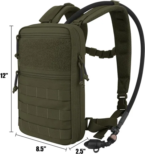 Vista 8 de Tactical Molle Hydration Pack for 1.5L - Lightweight Water Reservoir Bag for Molle Vest Backpack, for Hiking, Hunting BK