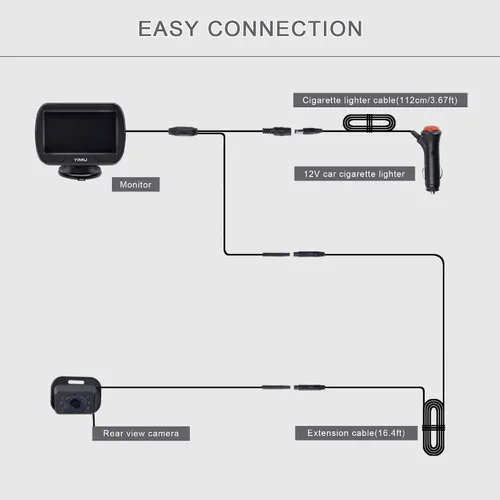 Vista 9 de YIMU HD720P Cámara de coche de bebé para asiento trasero, reposacabezas de automóvil, monitor de instalación rápida, visión nocturna, cámara